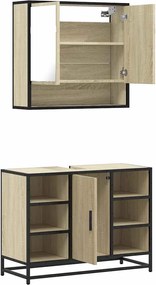 vidaXL Σετ Επίπλων Μπάνιου 2 Τεμαχίων Sonoma Δρυς Επεξεργασμένο Ξύλο