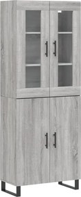 vidaXL Ντουλάπι Γκρι Sonoma 69,5 x 34 x 180 εκ. Επεξεργασμένο Ξύλο