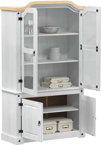 vidaXL Βιτρίνα Λευκό 103.5 x 42 x 180 εκ Στερεά ξυλεία πεύκου