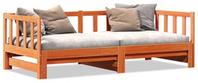 vidaXL Κρεβάτι ημέρας με Pull-out χωρίς στρώμα Καφέ 2x(90x190) εκ