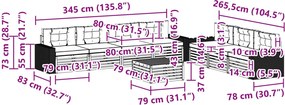 vidaXL Σειρά Καναπέ Εξωτερικού 8 pcs Φυσικό και Ανθρακί