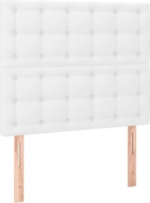 vidaXL Κρεβάτι Boxspring με Στρώμα Λευκό 120x200εκ.από Συνθετικό Δέρμα
