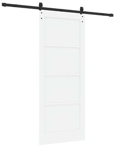 vidaXL Συρόμενη Πόρτα Λευκό και μαύρο 83 x 202 εκ.