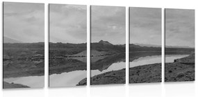 Εικόνα 5 μερών ασπρόμαυρο τοπίο - 100x50
