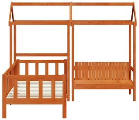 vidaXL Σετ Κρεβατιού Ημέρας 3 pcs Κερωμένο Καφέ Στερεό πεύκο