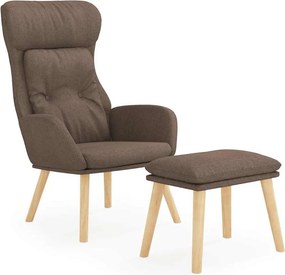 vidaXL Πολυθρόνα Relax Taupe Υφασμάτινη με Υποπόδιο