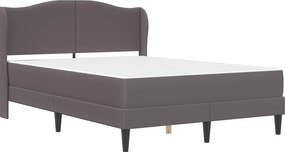 vidaXL Σκελετός κρεβατιού με στρώμα Γκρι 120 x 190 cm Τεχνητό Δέρμα