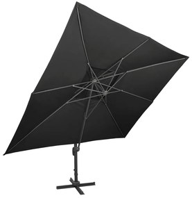 vidaXL Ομπρέλα Κήπου με Διπλή Κορυφή Μαύρη 400x300 εκ.