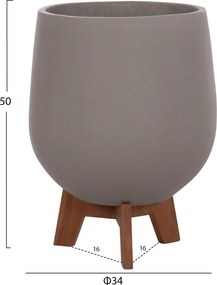 ΣΕΤ 3 ΓΛΑΣΤΡΕΣ ΜΕ TEAK ΒΑΣΕΙΣ TRYLL HM4681.03 FIBER CEMENT--ΓΚΡΙ