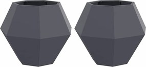 vidaXL Γλάστρα 2 pcs Ανθρακί 75 x 75 x 60 εκ Ατσάλι