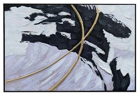 Κάδρο Αφηρημένη Τέχνη 755-12140 120x80x3.5cm White-Black Estheti Home Horizontal Καμβάς