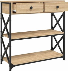 vidaXL Τραπέζι Κονσόλα Sonoma Δρυς 75 x 28 x 75 εκ. Επεξεργασμένο Ξύλο