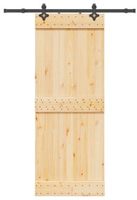 Συρόμενη Μεσόπορτα με Μηχανισμό 80 x 210 εκ. Μασίφ Ξύλο Πεύκου