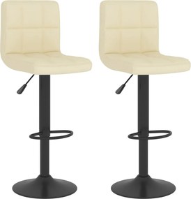 vidaXL Σκαμπό Μπαρ 2 τεμ. Κρεμ Υφασμάτινα
