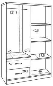 ΝΤΟΥΛΑΠΑ 4ΦΥΛΛΗ BRIANA ME 2 ΣΥΡΤΑΡΙΑ HM339.04 SONAMA-ΓΚΡΙ 120Χ42,5Χ180,5εκ.