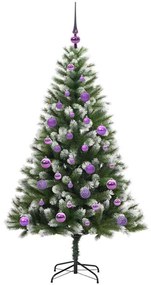 vidaXL Τεχνητό Δέντρο Χριστουγέννων με μέρη που αναδιπλώνονται και χιονάκι