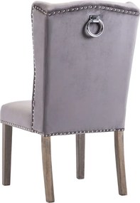 vidaXL Καρέκλα Τραπεζαρίας Γκρι Βελούδινη