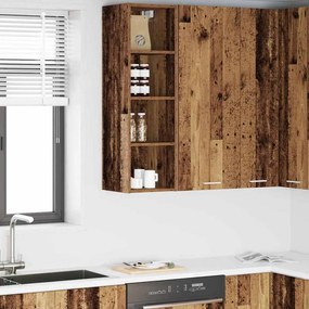 vidaXL Κρεμαστό ντουλάπι με αποθήκευση Παλιό ξύλο 30 x 29,5 x 100 εκ.