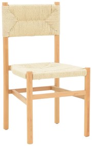Καρέκλα Oarvine pakoworld φυσικό rubberwood-φυσικό σχοινί 46x52x88εκ