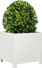 vidaXL Ζαρντινιέρα Λευκή 40 x 40 x 40 εκ. από Ατσάλι