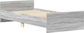 vidaXL Πλαίσιο Κρεβατιού Γκρι Sonoma 75x190 εκ Επεξ. Ξύλο Small Single