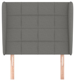 Κεφαλάρι με Πτερύγια Σκούρο Γκρι 83x23x118/128 εκ. Υφασμάτινο 3117931
