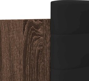 vidaXL Πλαίσιο Κρεβατιού με Κεφαλάρι Καφέ Δρυς 90x200 εκ. Επεξ. Ξύλο