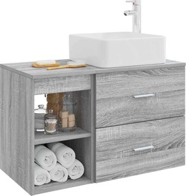 vidaXL Σετ Επίπλων Μπάνιου 2 τμχ. Γκρι Sonoma Επεξεργασμένο Ξύλο