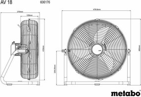 Ανεμιστήρας Δαπέδου Metabo AV 18 Λευκό