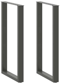 Πόδια Τραπεζιού Μπαρ σε Σχήμα U, 2 τεμ. Ανθρακί 60x(110-111) εκ. Ατσάλι