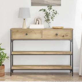 vidaXL Τραπέζι Κονσόλας με συρτάρι artisan δρυς 100 x 25 x 75 εκ.