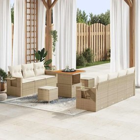 vidaXL Σετ Καναπέ Κήπου 10 pcs μπεζ και κρεμ 80 x 80 x 71 cm