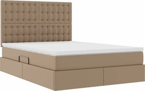vidaXL Κρεβάτι Αποθήκης Καπουτσίνο 140 x 200 cm Τεχνητό Δέρμα