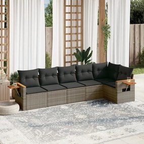 vidaXL Patio Sofa Set 6-θέσια Grey