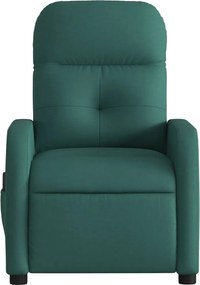 vidaXL Πολυθρόνα Μασάζ Ανακλινόμενη Σκούρο Πράσινο Υφασμάτινη