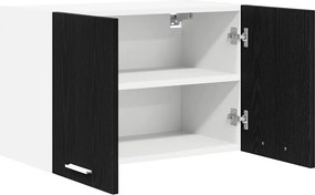 vidaXL Κρεμαστό ντουλάπι Μαύρος Δρυς και Λευκό 60 x 31 x 40 εκ