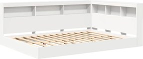 vidaXL Κρεβάτι Βιβλιοθήκης Λευκό 160 x 200 cm Επεξεργασμένο ξύλο