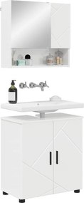 vidaXL Σετ Επίπλων Μπάνιου Επιτοίχιο 2 pcs Υψηλής γυαλάδας λευκό