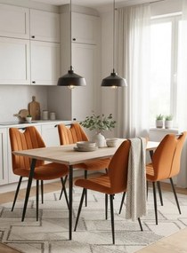 Καρέκλα Arco Velvet-Kafe (4) τεμάχια