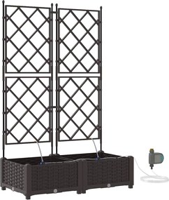 vidaXL Γλάστρα Κήπου 2 τμχ. Καφέ 80 x 40 x 126 cm PP