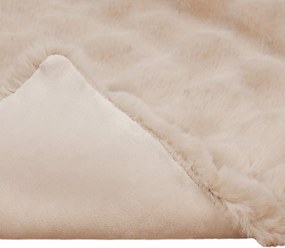 vidaXL Ψεύτικη κουβέρτα από κουνέλι Μπεζ 220 x 240 cm Πολυεστέρας