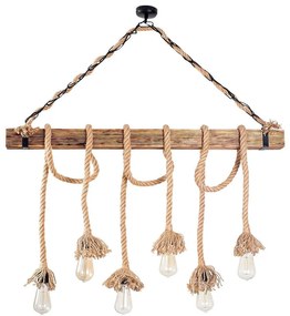 Φωτιστικό Οροφής - Ράγα Erebos 521SHN3115 100x7x103cm 6xE27 40W Natural-Black Opviq