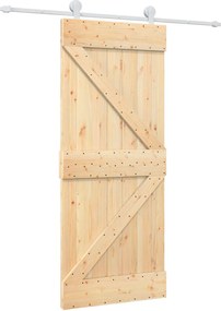 vidaXL Συρόμενη Πόρτα Φυσικό και Λευκό 85 x 210 cm