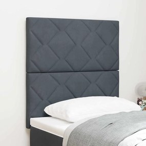 vidaXL Σκούρο γκρι βελούδο κεφαλάρι με διαμάντια - 80εκ
