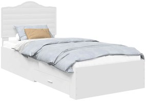 vidaXL Σκελετός Κρεβατιού Λευκό 90 x 190 cm Επεξεργασμένο ξύλο