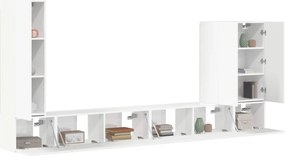 vidaXL Επιτοίχιο 6 pcs Υψηλής γυαλάδας λευκό