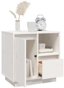 vidaXL Κομοδίνα 2 τεμ. Λευκά 50 x 34 x 50 εκ. από Μασίφ Ξύλο Πεύκου