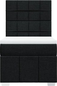 vidaXL Κρεβάτι Boxspring με Στρώμα Μαύρο 100 x 200 εκ. Υφασμάτινο