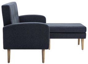 vidaXL Καναπές Γωνιακός Σκούρο Γκρι 186 x 136 x 79 εκ. Υφασμάτινος
