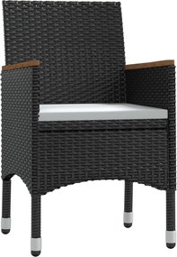 vidaXL Σετ Τραπεζαρίας Κήπου 9 τεμ Μαύρο με Μαξιλάρια